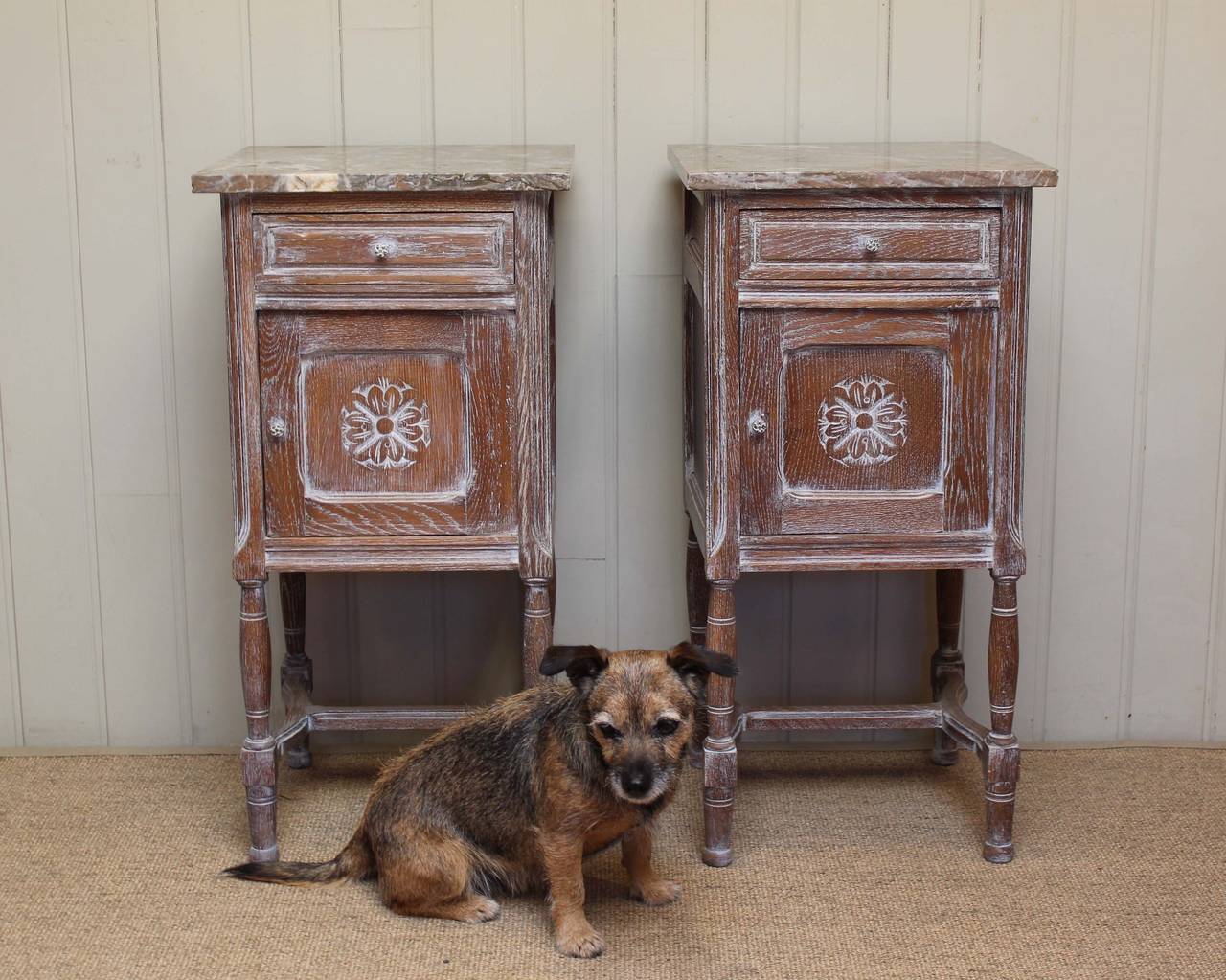 Pair Of Limed Oak Bedside Cabinets at 1stDibs