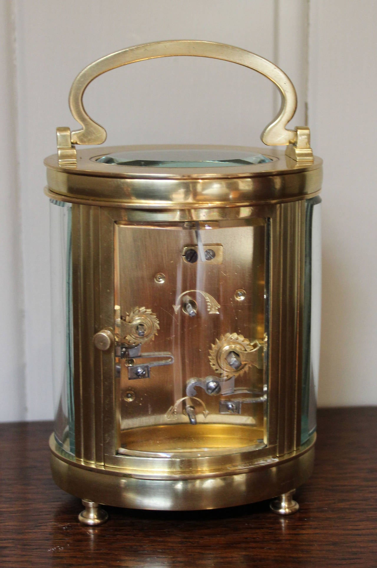 Large Late 19th Century Oval Alarm Carriage Clock 1