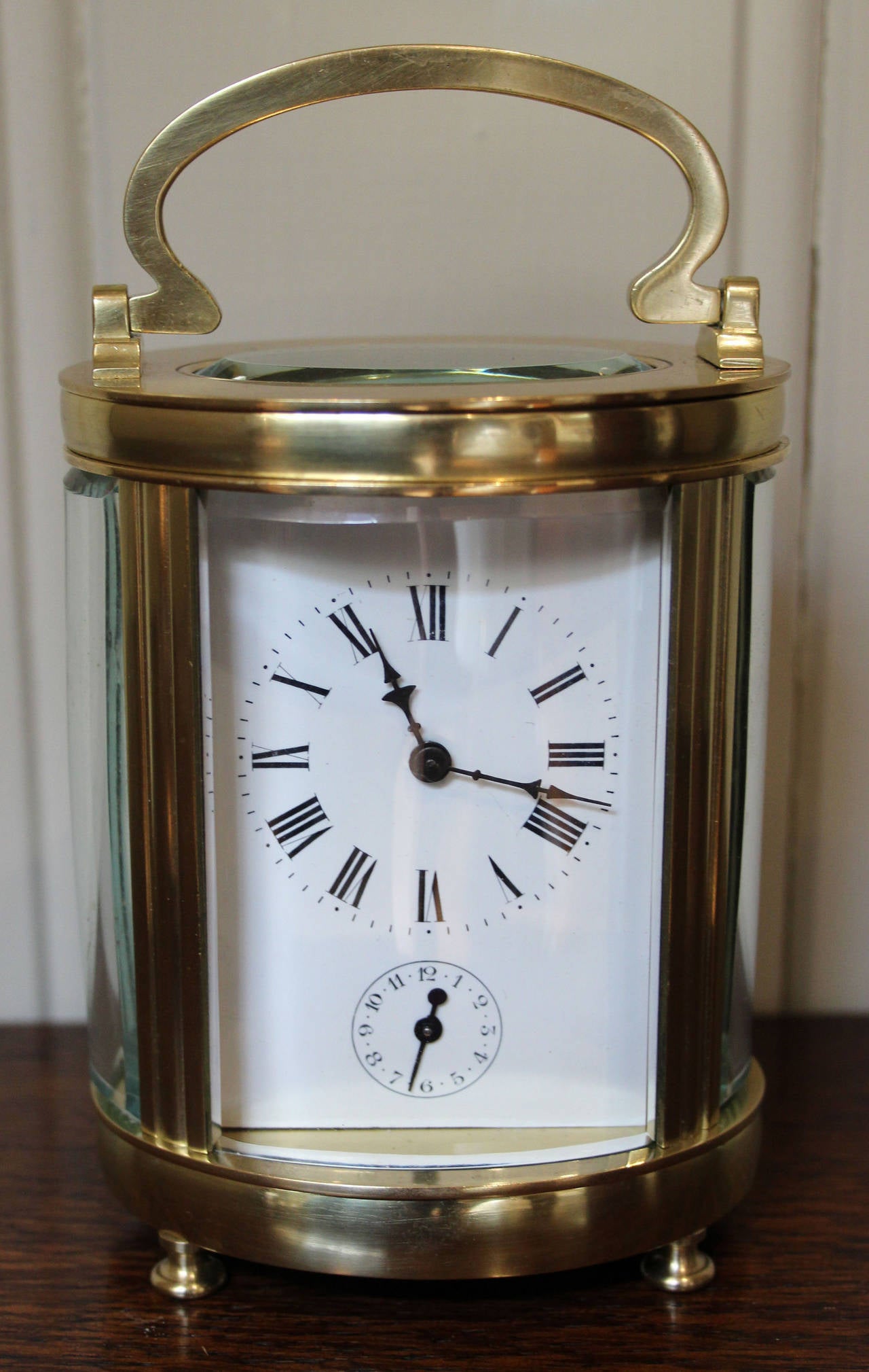 Large Late 19th Century Oval Alarm Carriage Clock 3