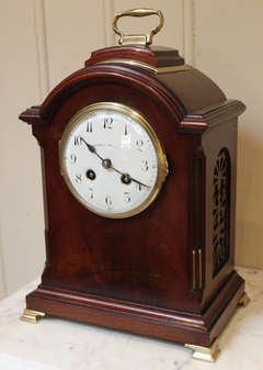 Edwardian Mahogany Pad Top Mantel Clock