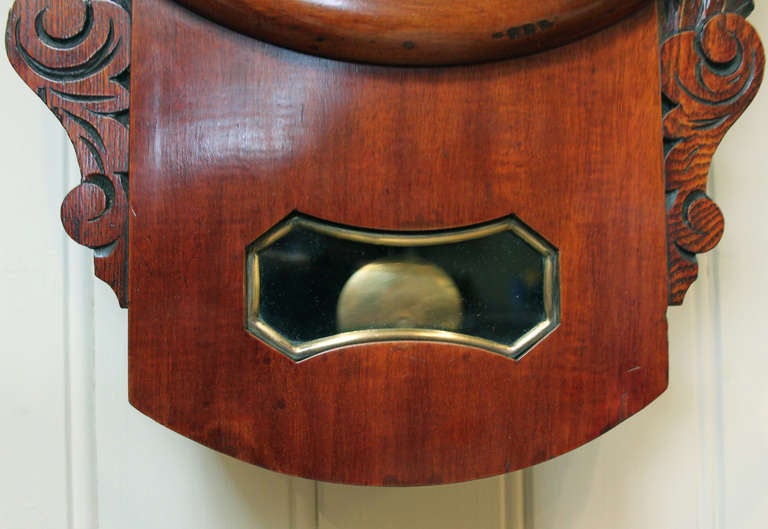 Mahogany Drop Dial Wall Clock In Excellent Condition In Buckinghamshire, GB