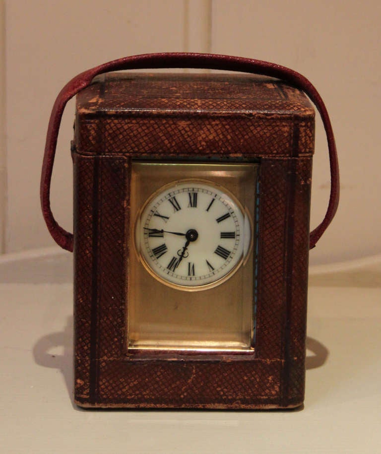 Brass and Champleve Timepiece Carriage Clock 3