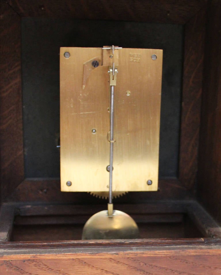 Small Oak Mantel Clock 1