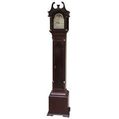 Antique Small Mahogany Moonroller Longcase Clock