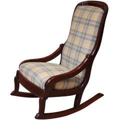 Antique Late Victorian Upholstered Rocking Chair