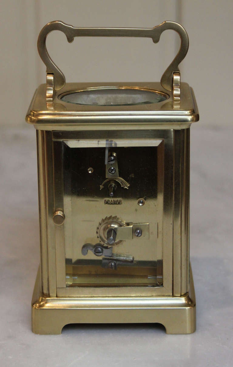 20th Century Edwardian Brass and Champleve Timepiece Carriage Clock.