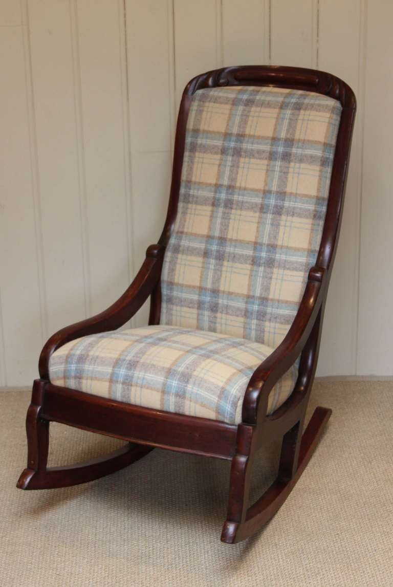 Late Victorian Upholstered Rocking Chair at 1stdibs