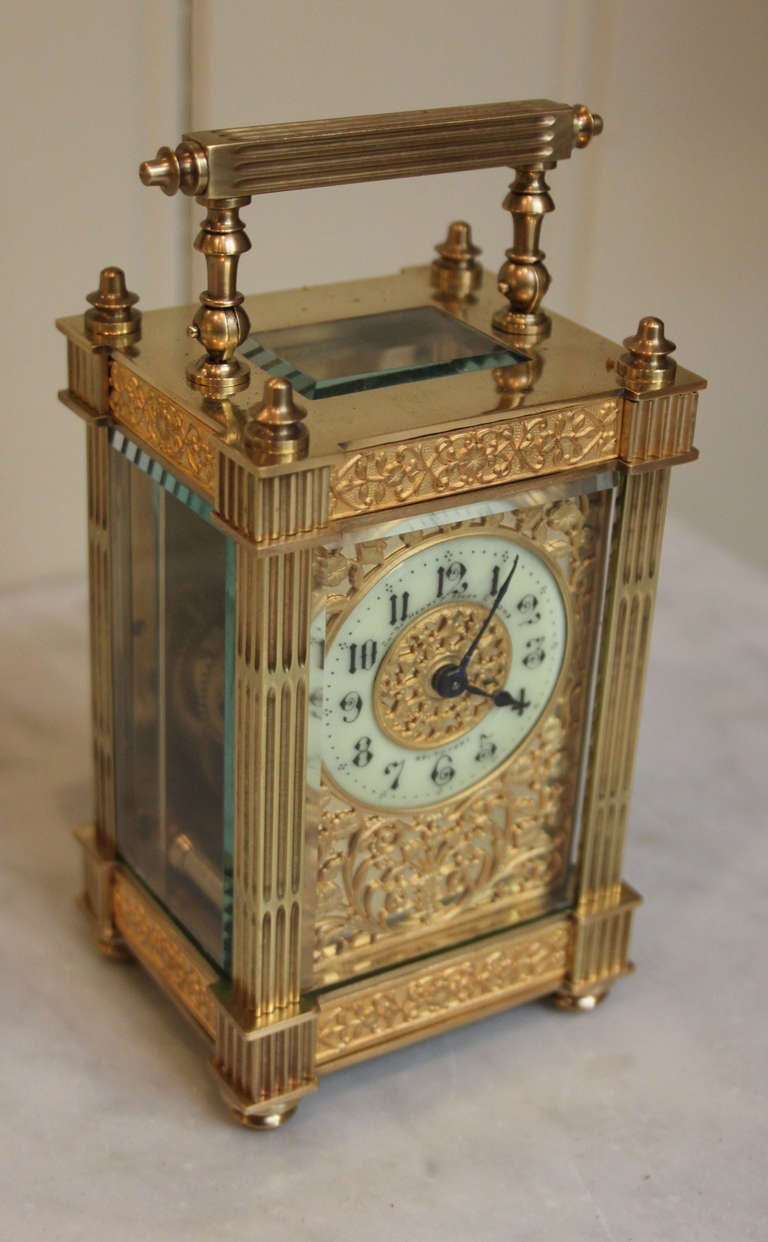 Ornate Edwardian Timepiece Carriage Clock 1