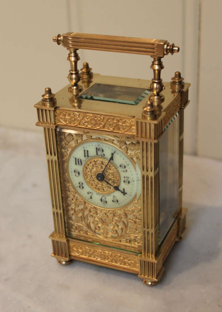 Ornate Edwardian Timepiece Carriage Clock 2