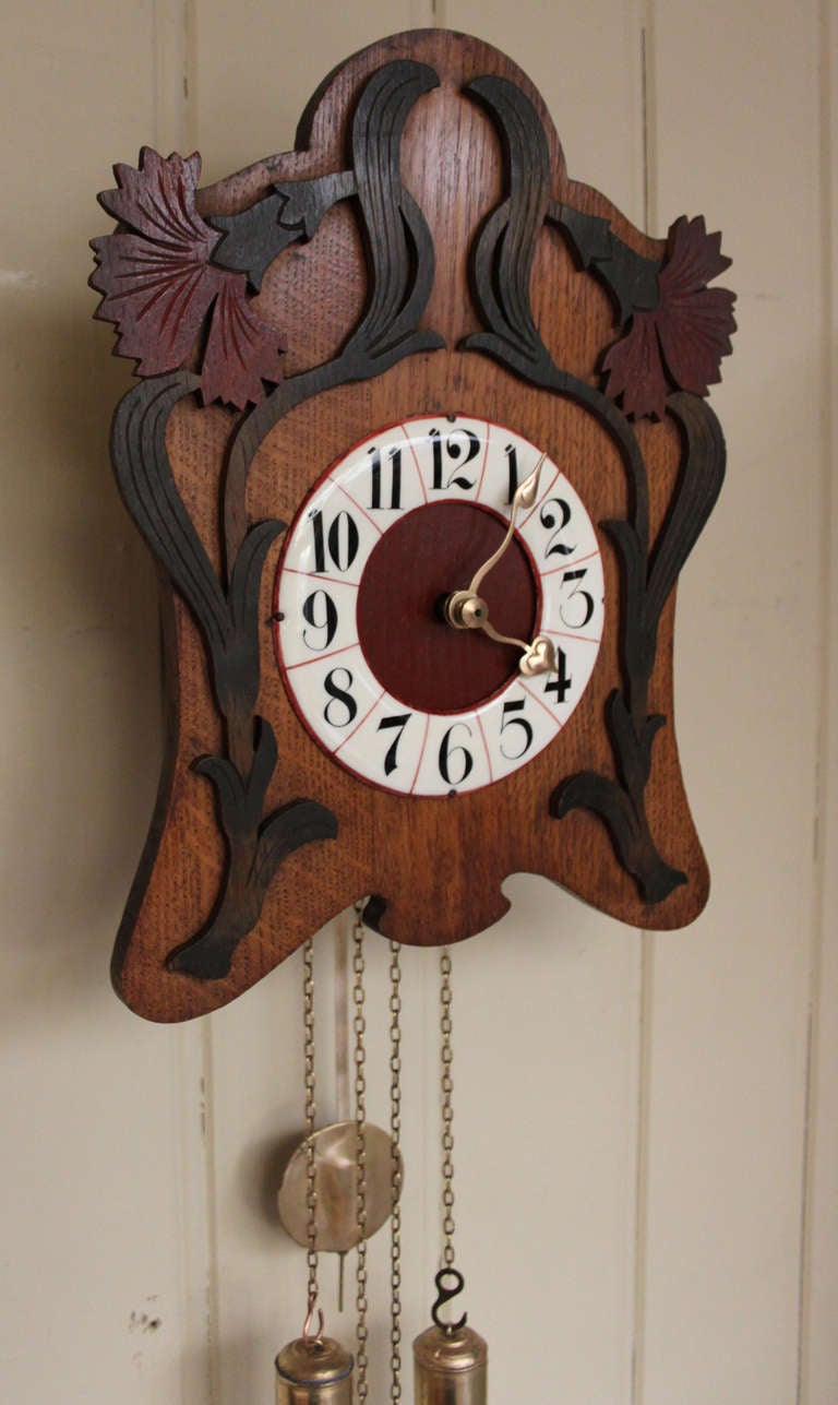 German Art Nouveau Wall Clock For Sale