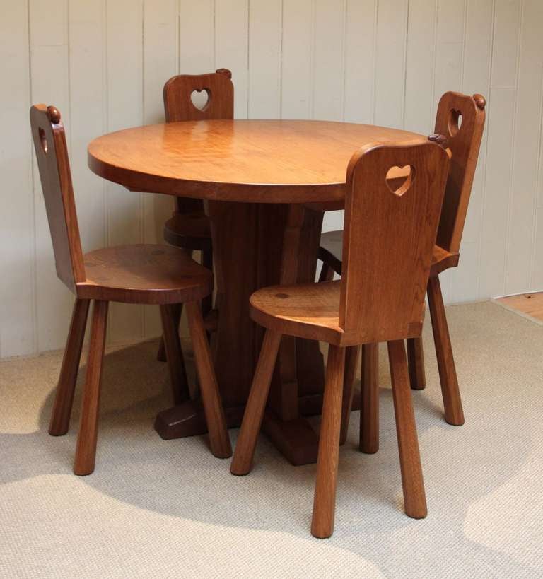 Peter Rabbitman Heap Oak Breakfast Table And Four Chairs