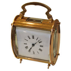 Antique Unusual Horizontal Oval Carriage Clock