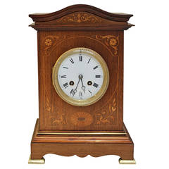 Antique Rosewood and Inlay Mantel Clock