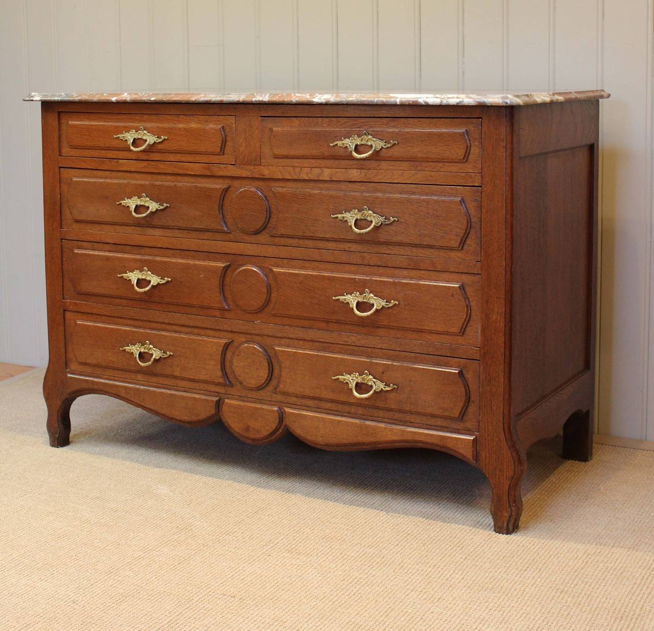 French Oak Marble Top Chest/Washstand In Good Condition In Buckinghamshire, GB