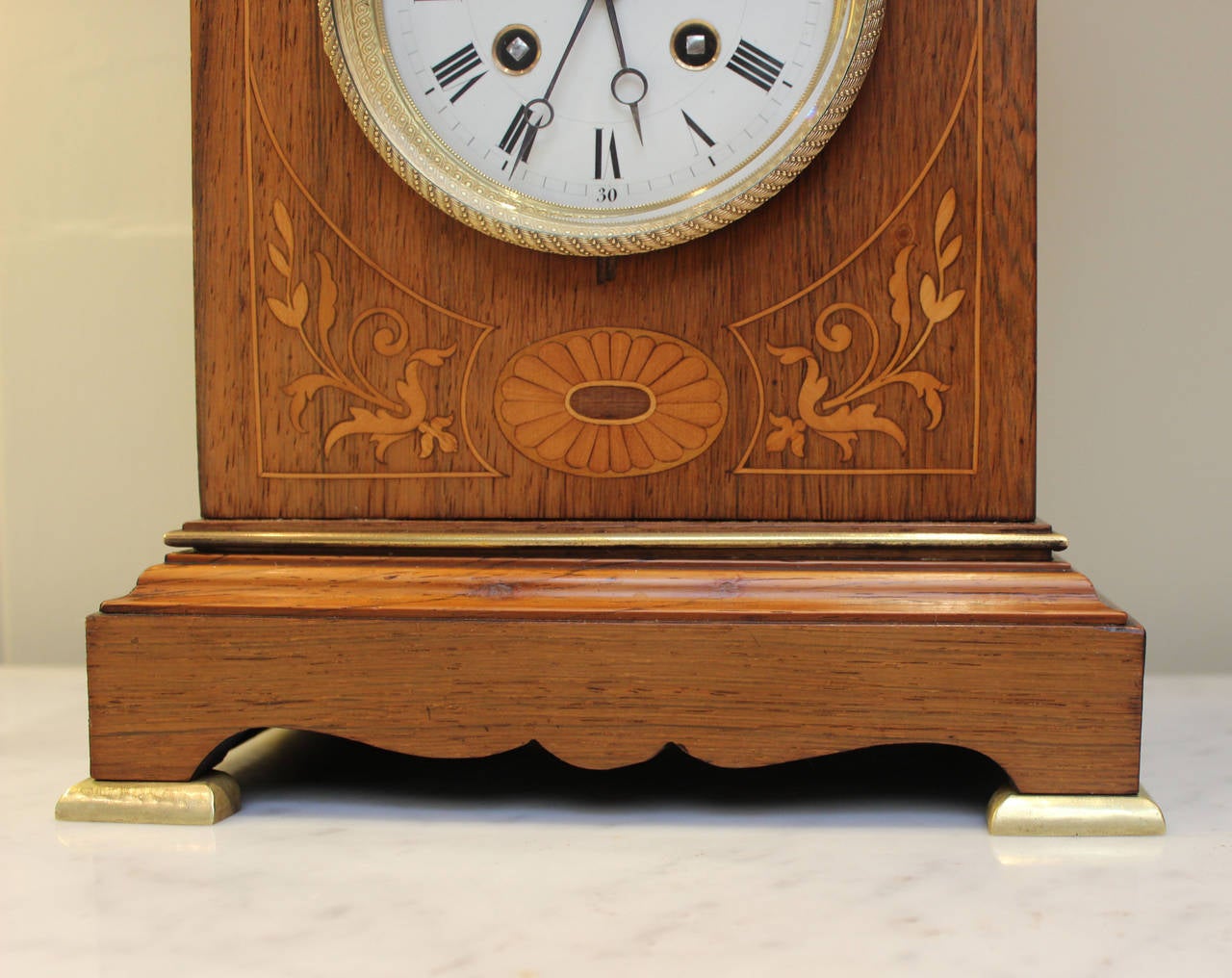 Rosewood and Inlay Mantel Clock In Good Condition In Buckinghamshire, GB