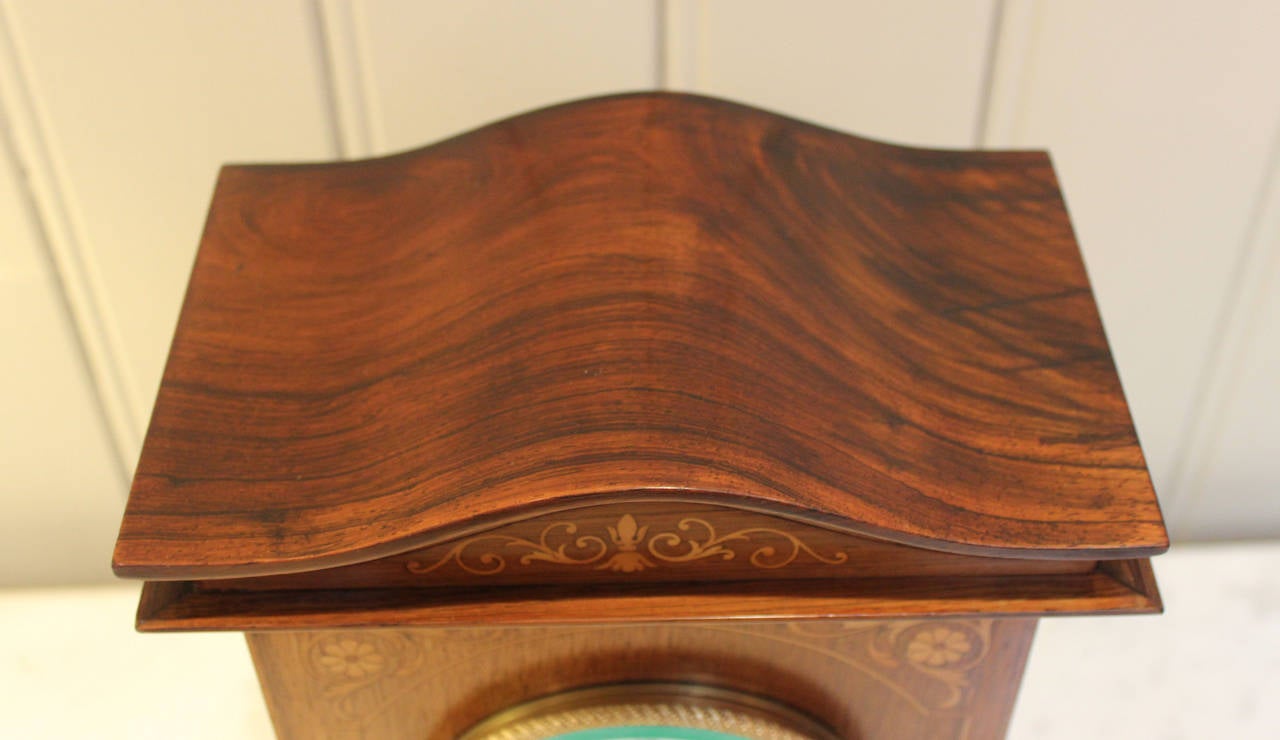 Late 19th Century Rosewood and Inlay Mantel Clock