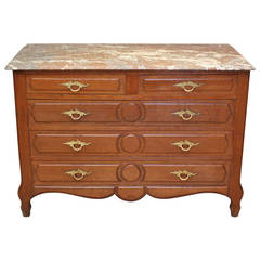 French Oak Marble Top Chest/Washstand