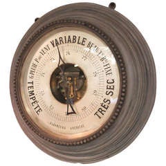 Vintage Large 20 Inch Diameter French Aneroid Barometer
