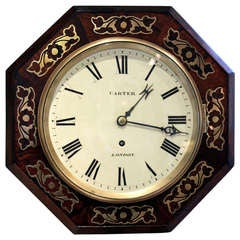 Antique Small Regency Octagonal Wall Clock