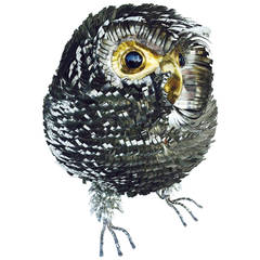 Mixed Metal Owl Sculpture