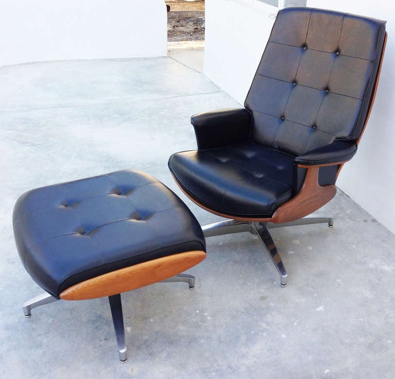 HeywoodWakefield Lounge Chair and Ottoman 1971 at 1stDibs
