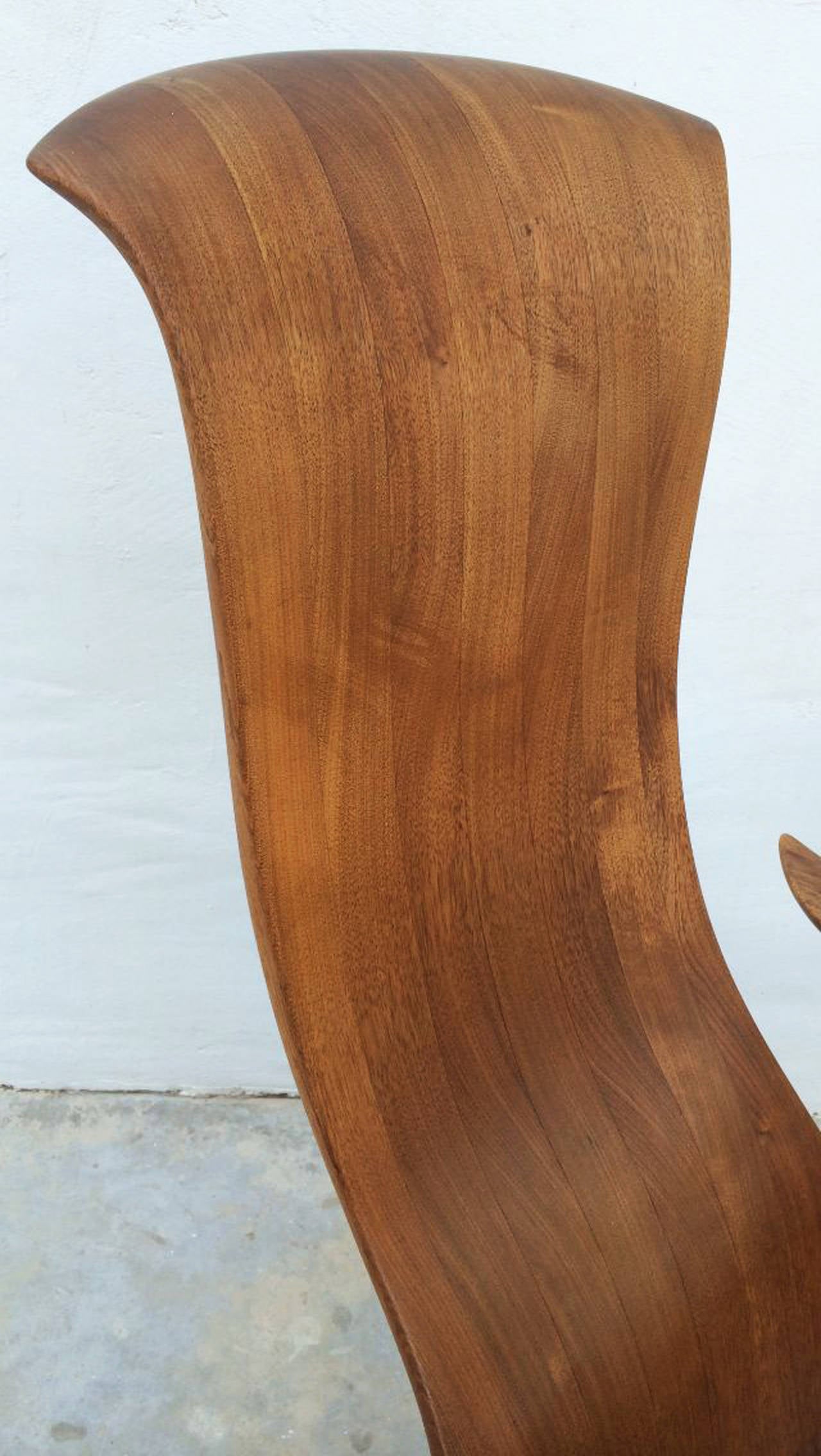 Craftsman Sculpted Walnut Rocking Chair 3