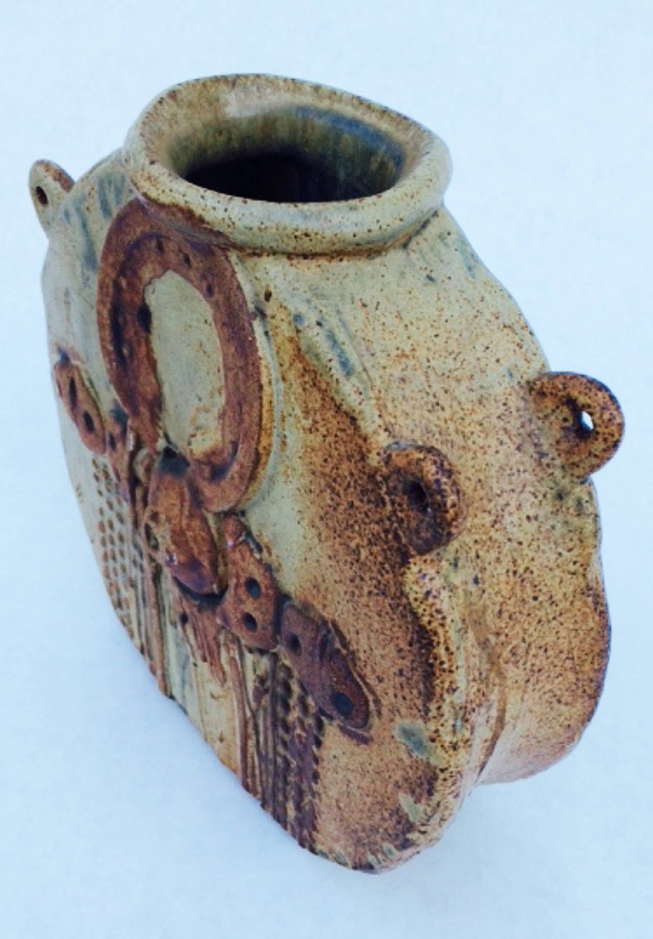 Mid-Century Modern Mid-Century Bernard Rooke Ceramic Hanging Vase