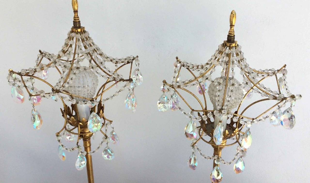 Mid-20th Century Pair of ARP Chinoiserie Fantasy Torchiere Lamps, 1950s