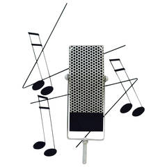 Vintage Curtis Jere Microphone Wall Sculpture, 1970s