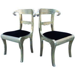 Pair of Anglo-Indian Metal Clad Chairs, circa 1970s