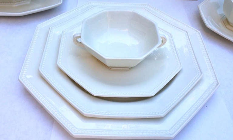 French 19th c. Creil Montereau Dinner Service with Provenance