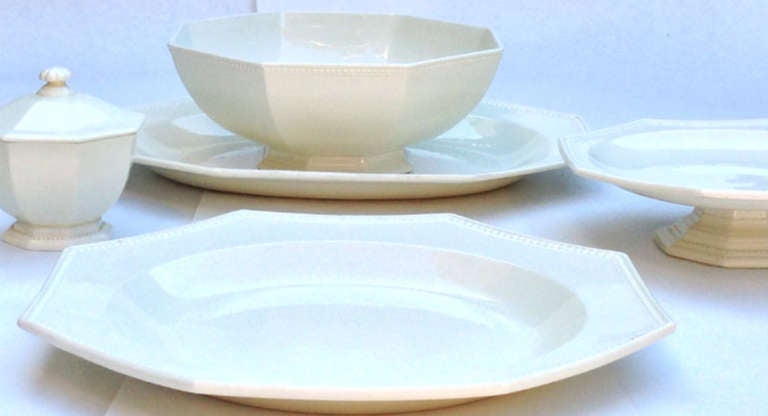 19th Century 19th c. Creil Montereau Dinner Service with Provenance