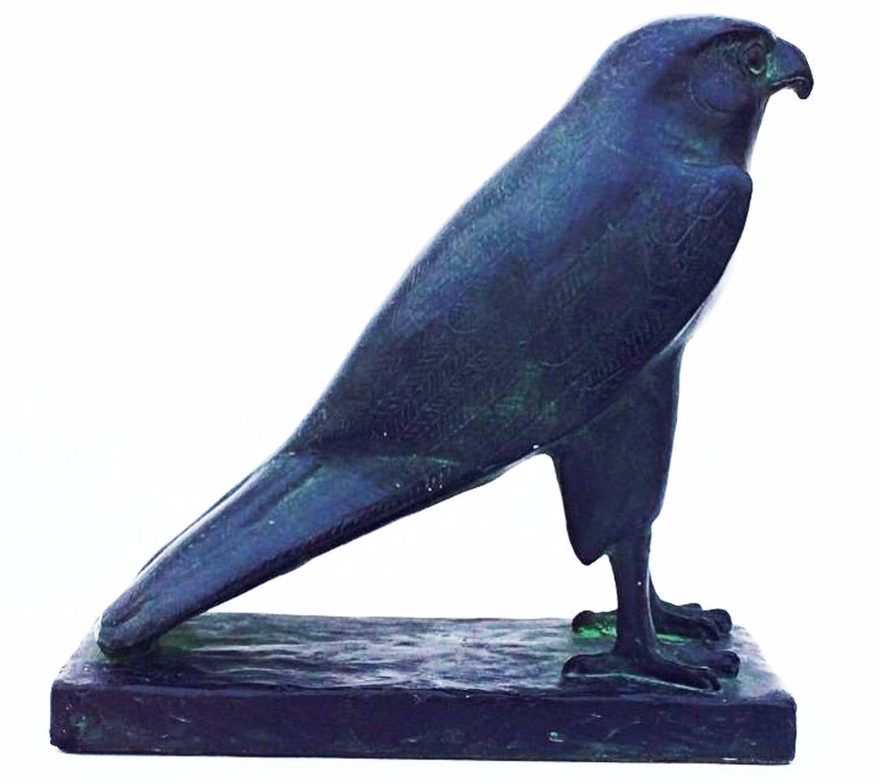 A fine figural falcon sculpture by Austin Productions. Signed plaster item features excellent design and execution with original finish and patina intact.