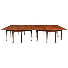 Particularly Rare George II Period Mahogany Twin Drop-Leaf Dining Table