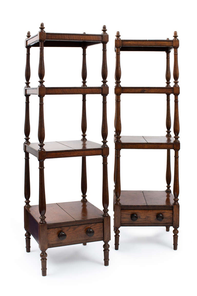 Two English early Victorian étagères