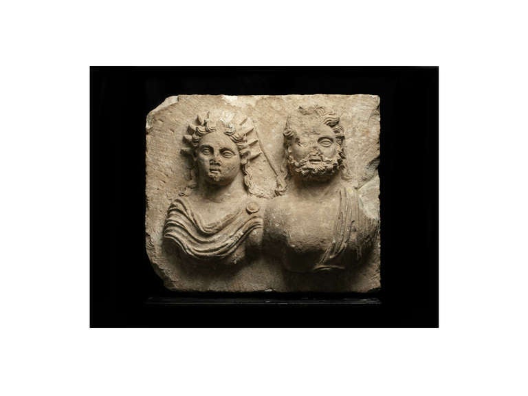 Limestone relief with a pair of deities from Palmyra