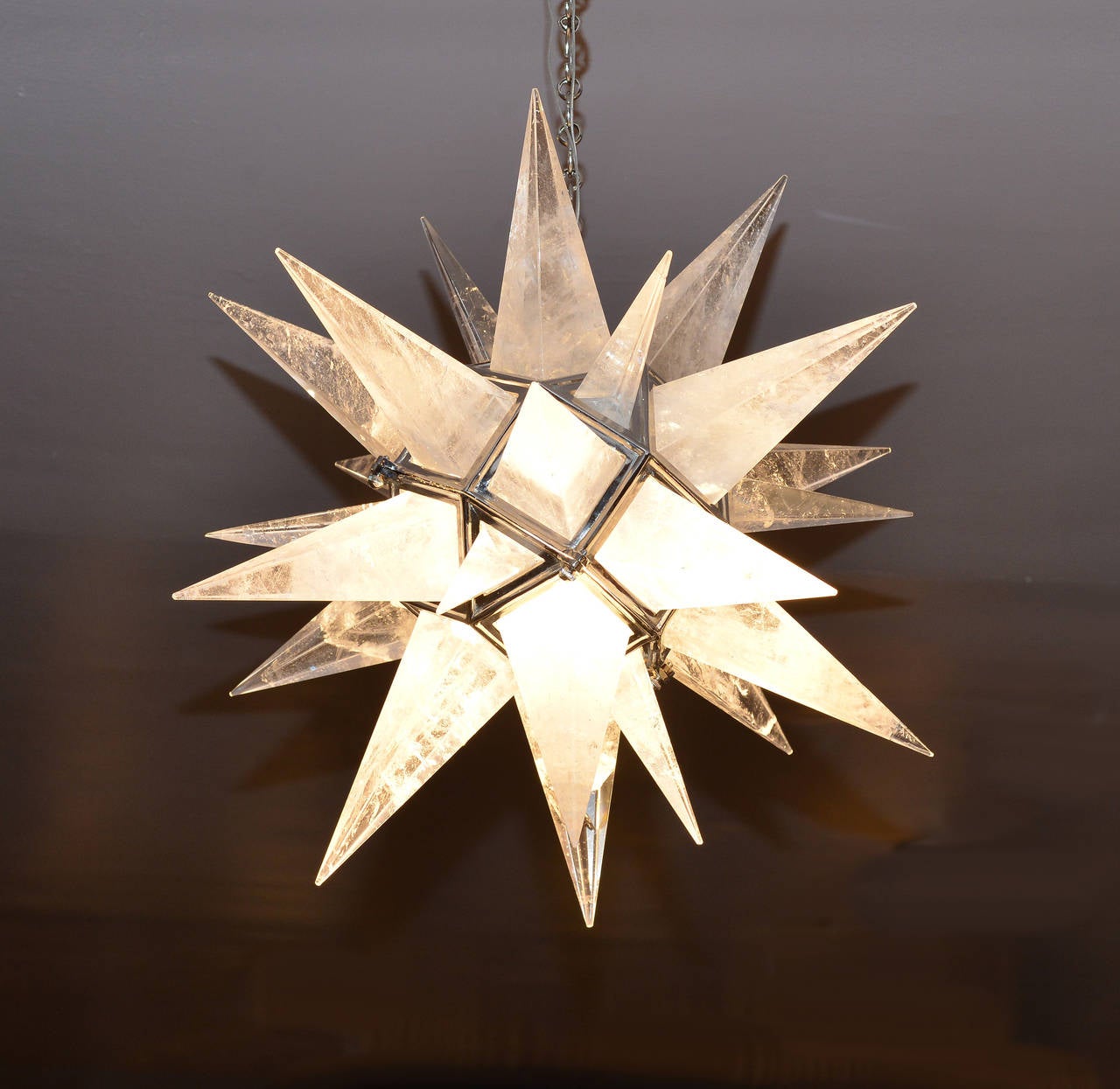 Fine Carved Rock Crystal or Quartz Chandelier