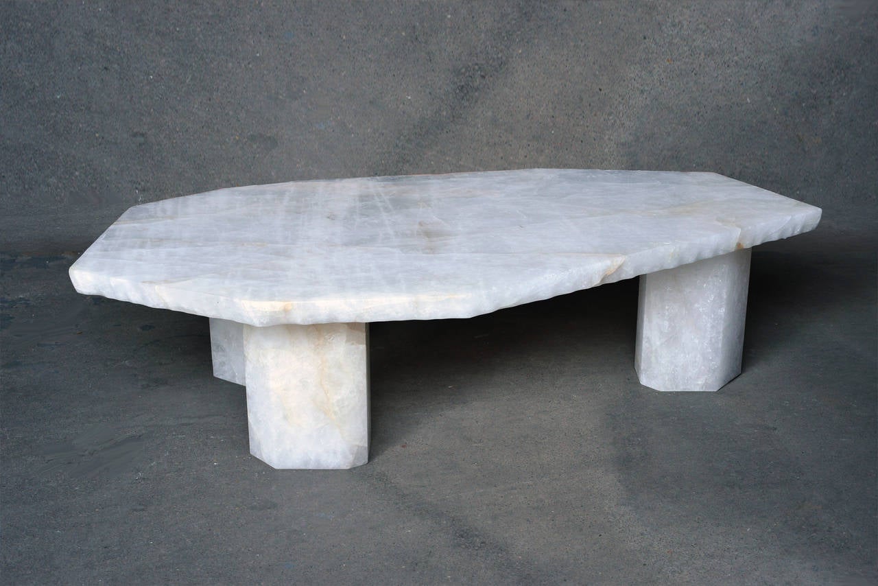Polygon Form Rock Crystal Low Table designed by Adam Fuks In Excellent Condition In New York, NY