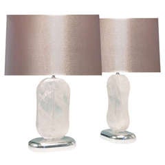 A Pair Of Rock Crystal Lamps