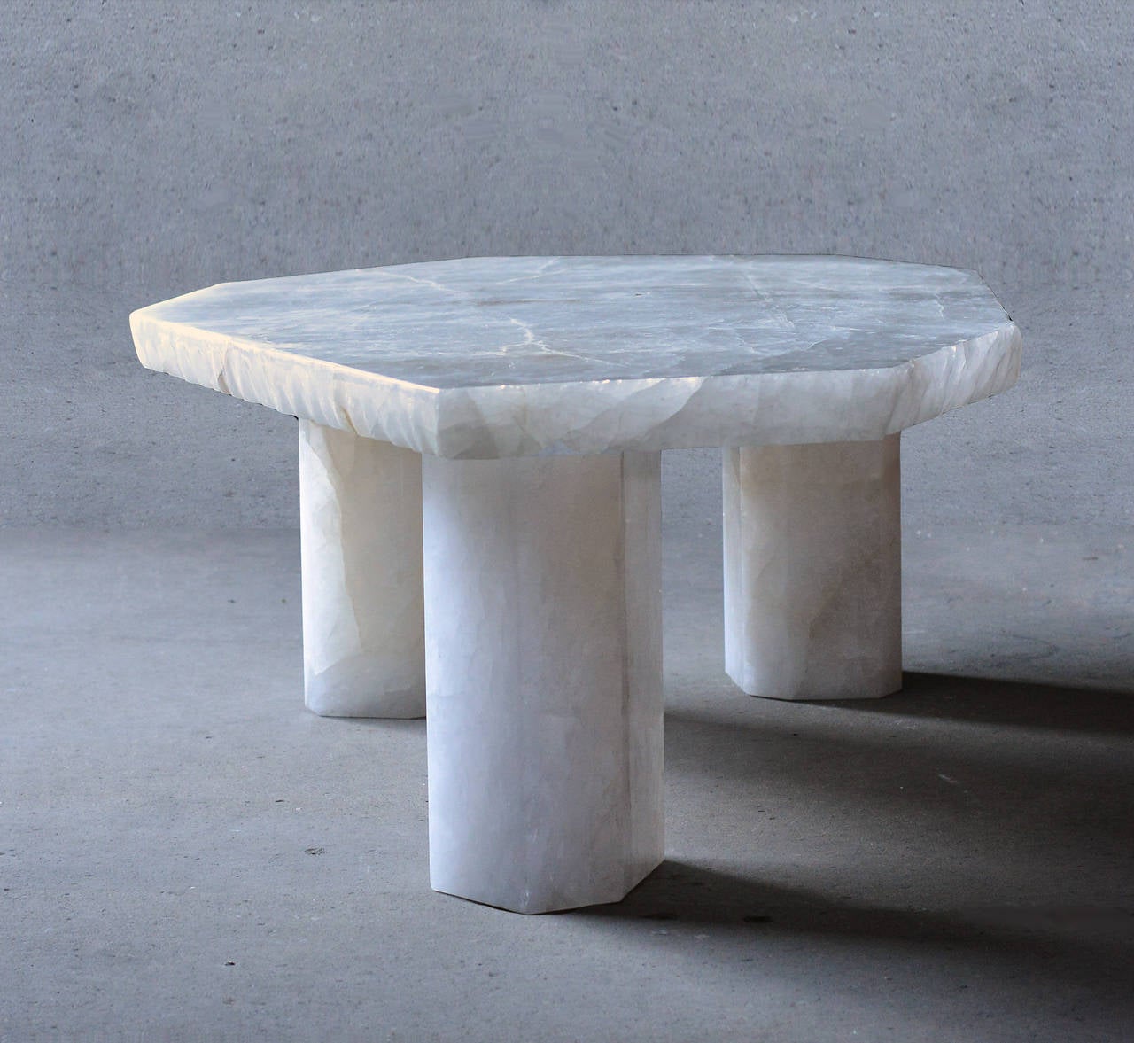 20th Century Polygon Form Rock Crystal Low Table designed by Adam Fuks