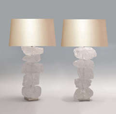 Pair of Natural Chunks of Rock Crystal Lamps