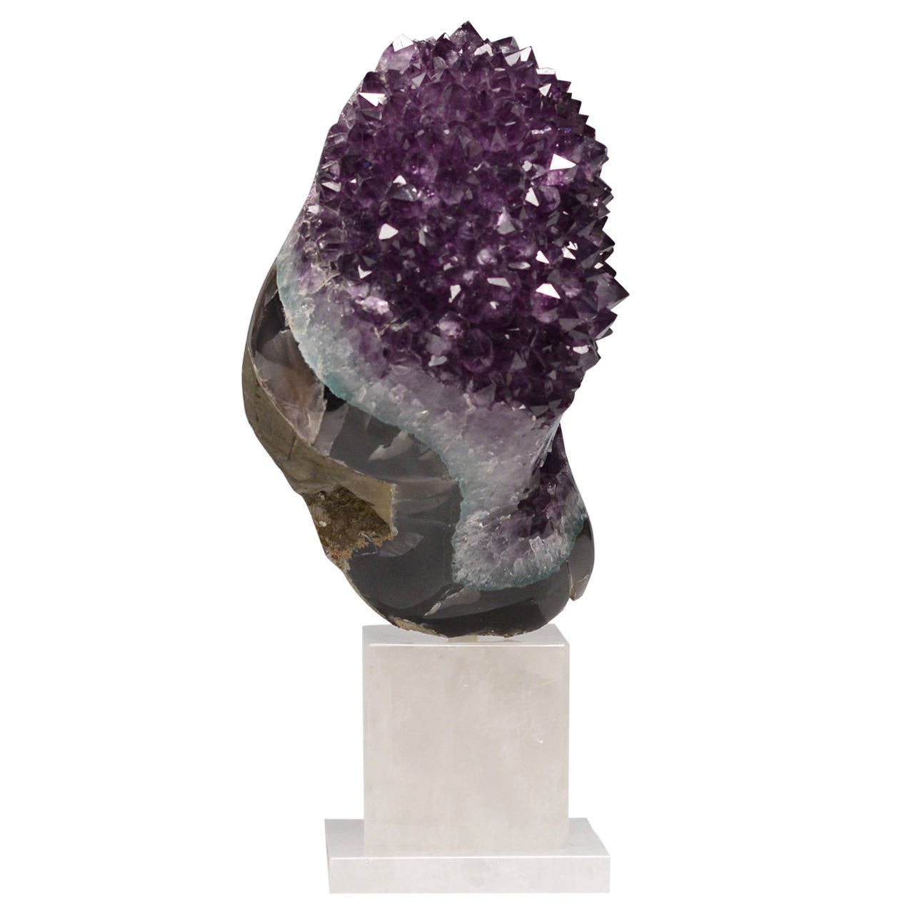 Amethyst Rock Specimen on Rock Crystal Stand at 1stdibs