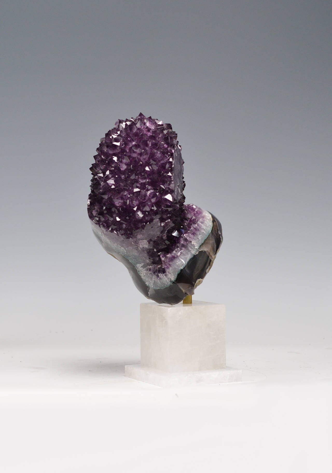Amethyst Rock Specimen on Rock Crystal Stand In Excellent Condition In New York, NY