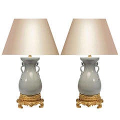 Pair of Ormolu-Mounted Porcelain Lamps 7