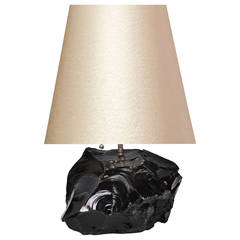 Natural Black Quartz Mounted as Lamp