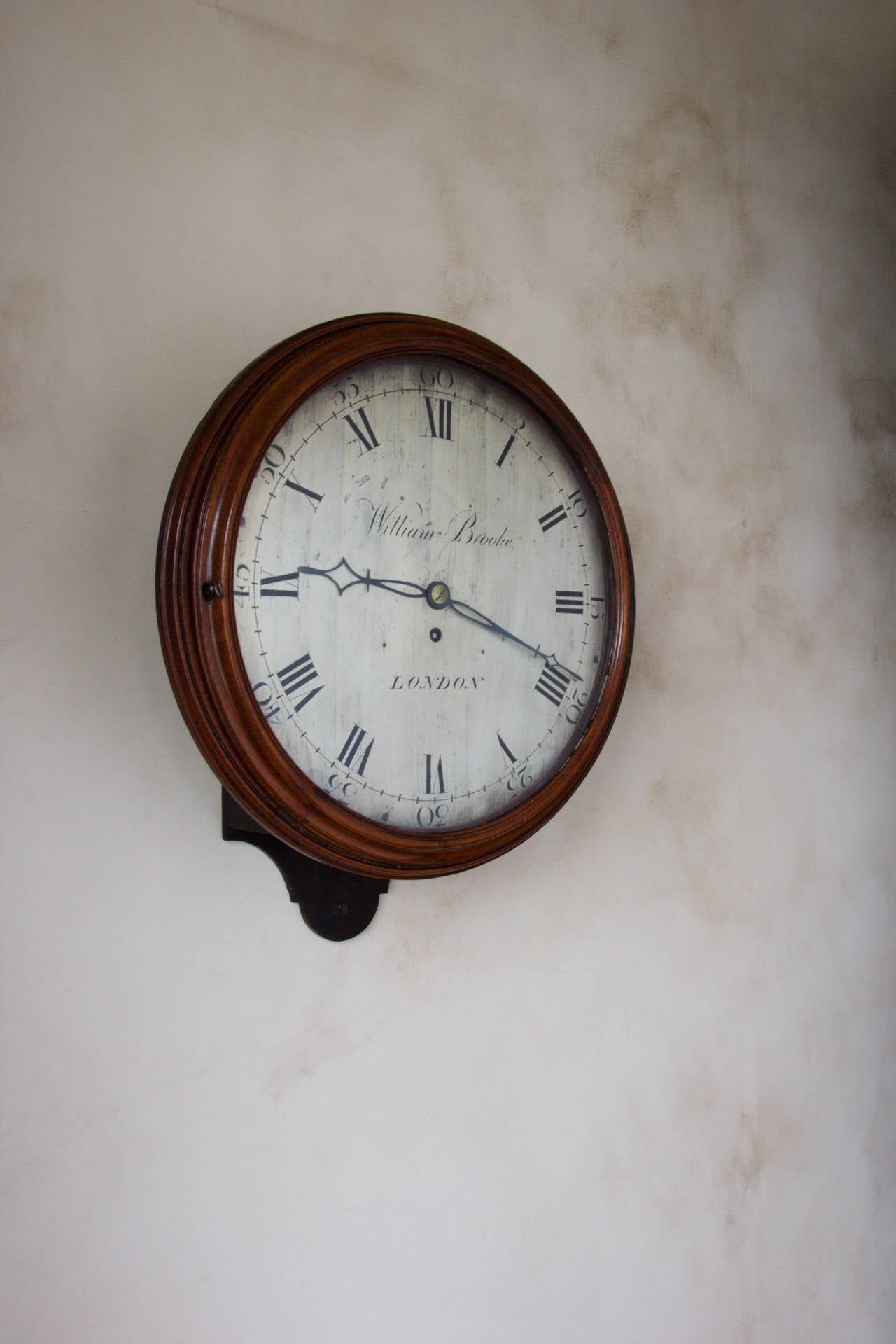 Brass Dial Fusee Wall Clock Signed, 