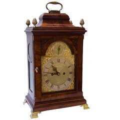Antique George III Mahogany Bracket Clock Signed Henry Overall, Dover