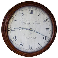 Brass Dial Fusee Wall Clock Signed, "William Brooke, London"