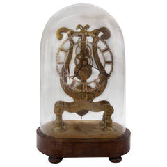 English Fusee Skeleton Clock Signed, "H Wehrle & Co."