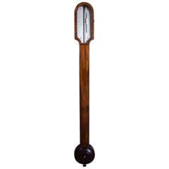 Antique Mahogany Stick Barometer Signed Joshua Springer